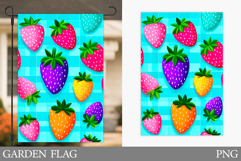 Strawberry Garden Flag Design. Summer Garden Flag Product Image 1