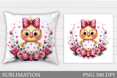 Cute Chicken Sublimation. Funny Chicken Pillow Design Product Image 1