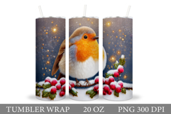 Christmas Bird Tumbler Design. Christmas Tumbler Sublimation Product Image 1