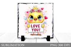 Valentines Chick Sublimation. Valentines Chick Slate Design Product Image 1