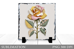Patchwork Rose Slate Design. Rose Sublimation Product Image 1