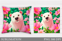 Cute Bear Pillow Sublimation. Cute Bear Sublimation Product Image 1