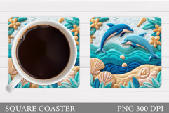 Dolphins Coaster Design. Dolphins Sublimation Product Image 1