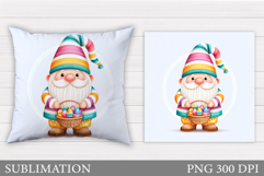 Easter Gnome Pillow Design. Easter Gnome Sublimation Product Image 1