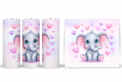 Valentines Elephant Tumbler. Valentines Tumbler Sublimation Product Image 2