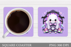 Halloween Ghost Teacher Coaster. Cute Ghost Coaster Design Product Image 1