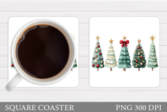 Christmas Tree Coaster Sublimation. Christmas Coaster Design Product Image 1