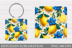 Lemons Keychain Sublimation. Lemons Keychain Design Product Image 1