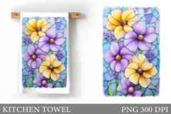 Flowers Kitchen Towel. Floral Kitchen Towel Sublimation Product Image 1