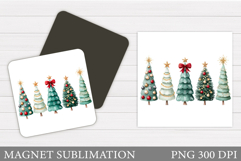 Christmas Tree Magnet Design. Christmas Magnet Sublimation Product Image 1