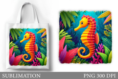 Seahorse Tote Bag Sublimation. Seahorse Sublimation Product Image 1