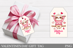Valentines Sloth Gift Tag. Valentines Gift Tag Printable Product Image 1