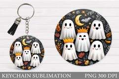 Cute Ghost Keychain Design. Cute Halloween Keychain Product Image 1