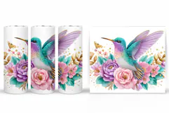 Hummingbird Tumbler Design. Hummingbird Sublimation Product Image 2