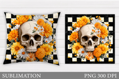 Skull Pillow Sublimation. Halloween Pillow Sublimation Product Image 1