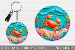 Crab Keychain Design. Crab Sublimation Product Image 1