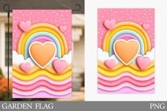 Hearts Garden Flag Design. Valentine Garden Flag Sublimation Product Image 1