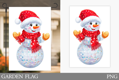 Snowman Garden Flag. Christmas Garden Flag Sublimation Product Image 1