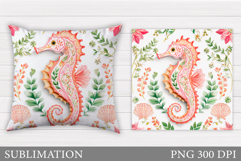 Seahorse Pillow Sublimation. Seahorse Sublimation Product Image 1