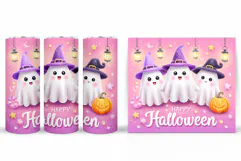 Cute Ghost Tumbler Sublimation. Halloween Tumbler Design Product Image 2