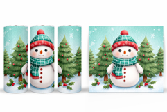 Cute Snowman Tumbler. Winter Tumbler Sublimation Product Image 2