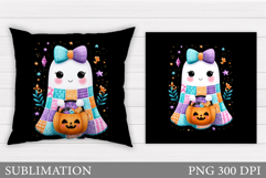 Ghost Pillow Design. Halloween Pillow Sublimation Product Image 1