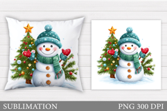 Christmas Snowman Pillow. Christmas Pillow Design Product Image 1