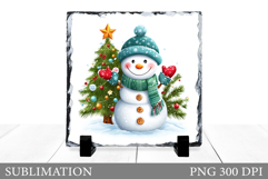Cute Snowman Sublimation. Snowman Slate Design Product Image 1