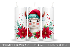 Christmas Lama Tumbler Design. Christmas Tumbler Sublimation Product Image 1