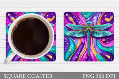 Dragonfly Coaster Design. Dragonfly Sublimation Product Image 1