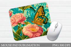 Butterfly Mouse Pad Design. Butterfly Sublimation Product Image 1