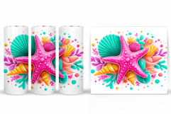 Starfish Tumbler Sublimation. Sea Tumbler Wrap Design Product Image 2