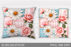 Floral Pillow Design. Flowers Sublimation Product Image 1