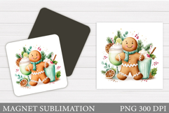 Gingerbread Magnet Design. Christmas Magnet Sublimation Product Image 1