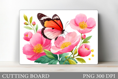 Butterfly Cutting Board Design. Butterfly Sublimation Product Image 1