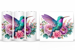 Hummingbird Tumbler Sublimation. Bird Flowers Tumbler Product Image 2