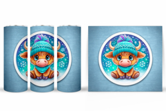 Christmas Cow Tumbler Design. Christmas Tumbler Sublimation Product Image 2