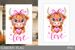 Valentines Cow Garden Flag. Valentines Garden Flag Product Image 1