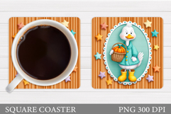 Fall Goose Coaster Design. Fall Coaster Sublimation Product Image 1