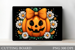 Halloween Cutting Board. Scary Pumpkin Cutting Board Product Image 1