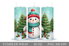 Cute Snowman Tumbler. Winter Tumbler Sublimation Product Image 1