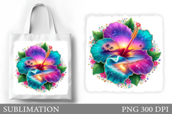 Hibiscus Tote Bag Design. Sea Tote Bag Sublimation Product Image 1