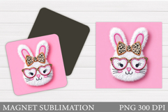 Cute Bunny Magnet Design. Cute Bunny Sublimation Product Image 1