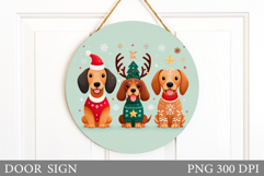 Christmas Dog Door Sign. Christmas Door Sign Design Product Image 1