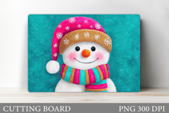 Christmas Cutting Board. Snowman Cutting Board Sublimation Product Image 1