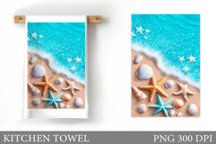 Sea Kitchen Towel Design. Sea Sublimation Product Image 1