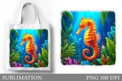 Seahorse Tote Bag Sublimation. Seahorse Sublimation Product Image 1