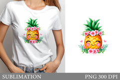 Cute Pineapple Sublimation. Cute Pineapple T-Shirt Design Product Image 1