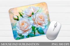 Roses Mouse Pad Design. Flowers Mouse Pad Sublimation Product Image 1