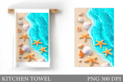 Sea Kitchen Towel Design. Sea Sublimation Product Image 1